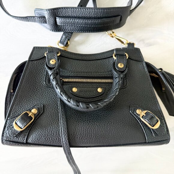 Balenciaga Mini City Bag in Grained Black Calfskin with Gold Hardware - Picture 3 of 7